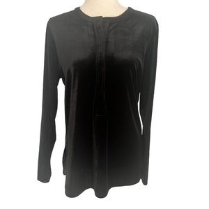 Lauren Ralph Lauren‎ Velvet Like Long Sleeve half Button up Blouse LP